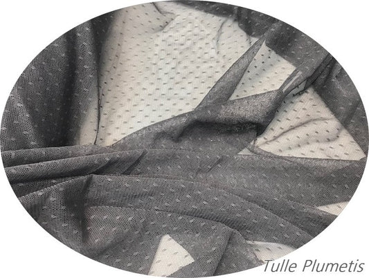 Tulle Plumetis Elasthanne Gris En Résille Au Mètre Pour Justaucorps.