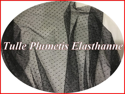 Tulle Plumetis Elasthanne Noir En Résille Au Mètre Pour Justaucorps.
