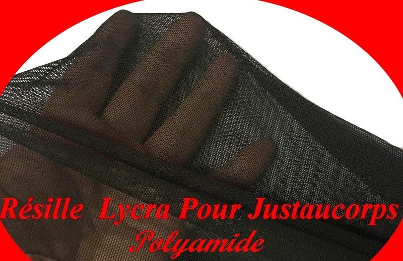 Tulle Résille Elastique Au Mètre en Couleur Noir Pour Justaucorps.