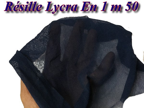 "Tulle Résille Lycra Marine : L'Élégance Extensible pour Lingerie et Confection"