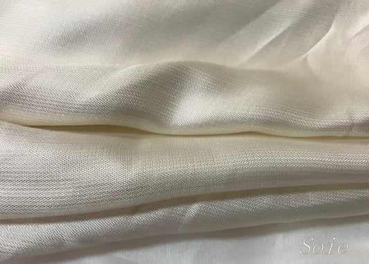 Twill de Soie en ivoire Haute Couture Au Mètre.