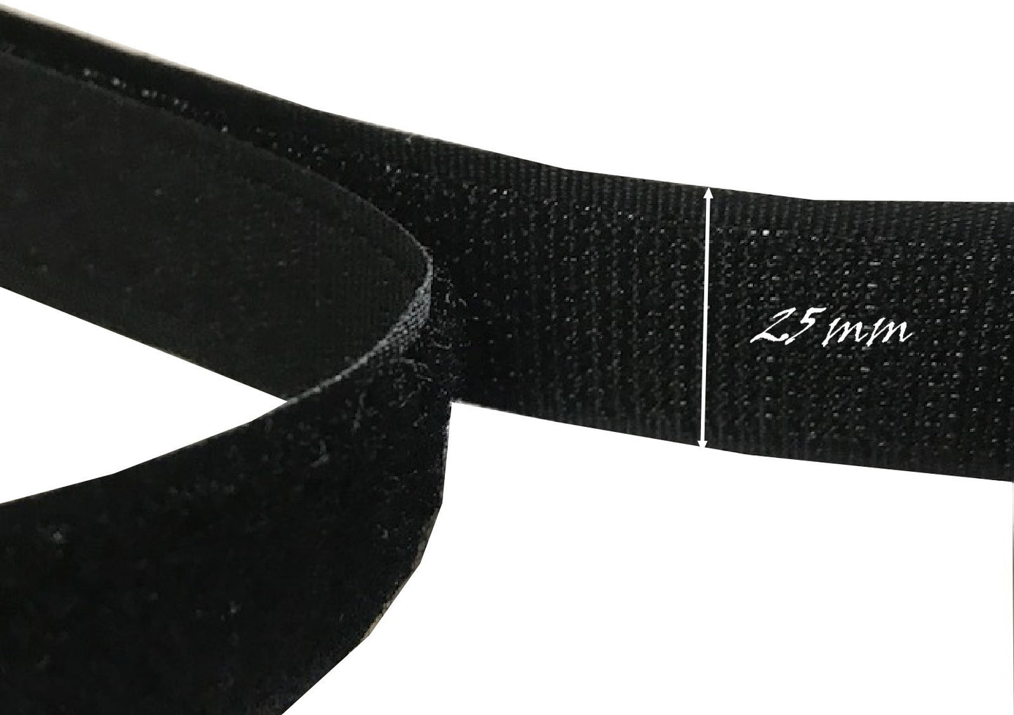 Velcro à coudre en bande Scratch en 25  mm Noir