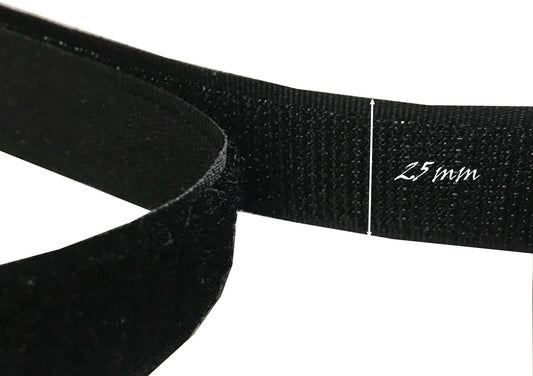 Velcro à coudre en bande Scratch en 25  mm Noir