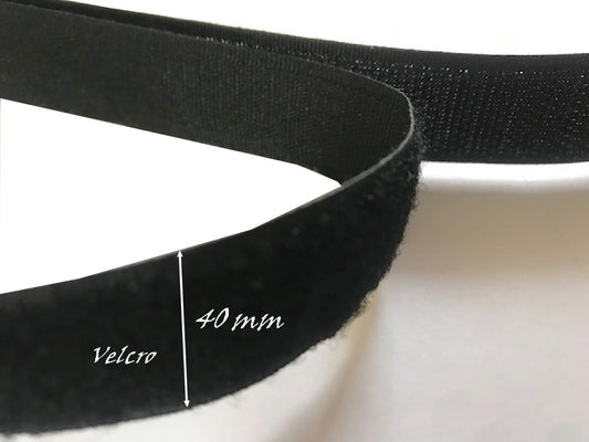 Velcro  à coudre en bande Scratch en 40 mm Noir, bande auto agrippante