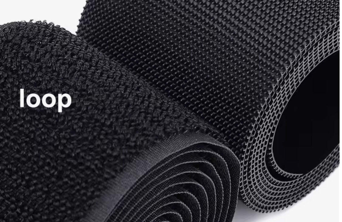 Tira de velcro autoadhesiva de 10 cm de ancho y 100 mm de largo en color negro. - Tira de velcro de 10 cm para coser.