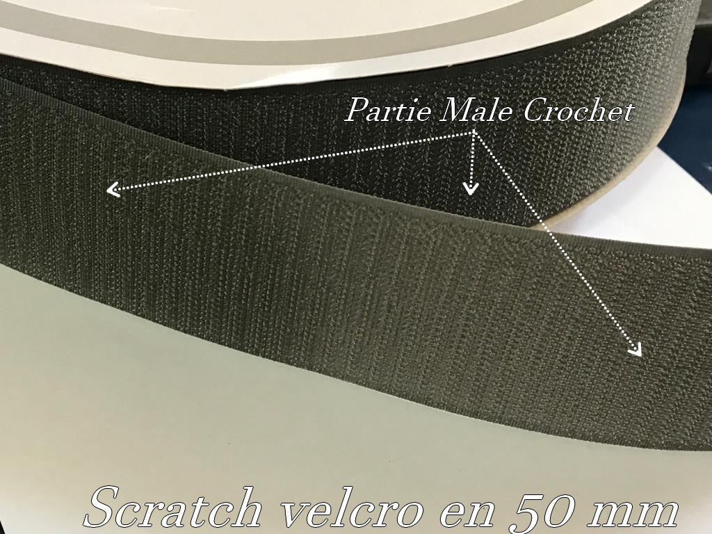 Velcro en 50 mm Gris Partie Mâle Crochet à Coudre en bande Scratch
