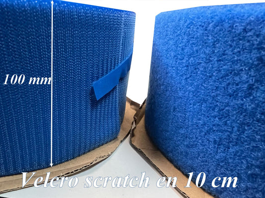Velcro autoadherente de 100 mm de color azul índigo, tira de velcro de 10 cm para coser.