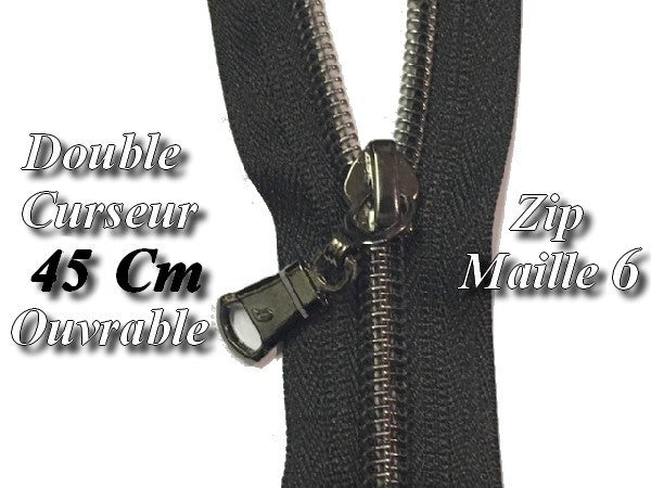 Cremallera de malla de 6 direcciones de 45 cm con cierre de bronce que se puede abrir y coser.