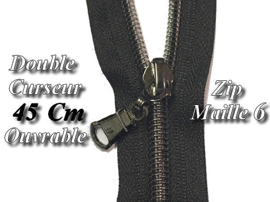 Cremallera de malla de 6 direcciones de 45 cm con cierre de bronce que se puede abrir y coser.