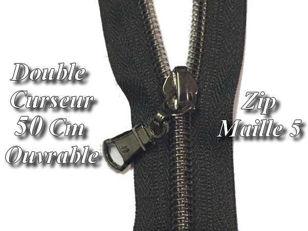 Zip En 50 Cm Fermeture Eclair à Glissière En Maille 6 Bronze  Ouvrable A Coudre..