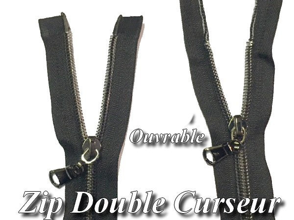 Zip Fermeture Eclair à Glissière en Maille 6 Bronze en 55 cm ouvrable à Coudre