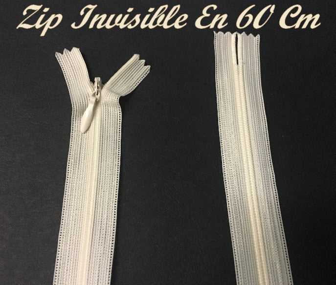 Cierre de Cremallera Invisible en Color Crema Crudo, 60 cm, para Coser: El Aliado de un Acabado Perfecto