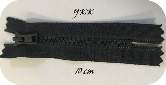 Zip Fermeture Injecté Noir en 10 cm YKK en Maille plastique à Coudre  .