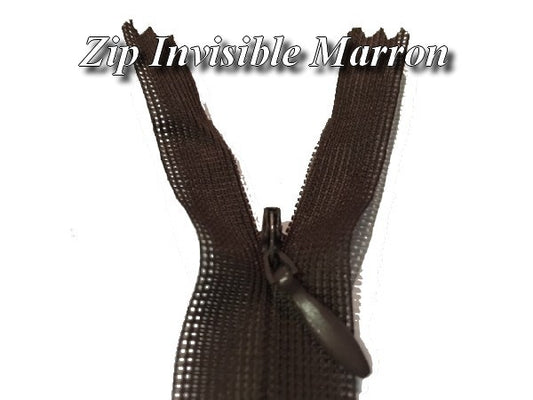 Zip invisible En 22 Cm, Coloris Marron  Couture, Non-Séparable, Pour Jupes, Pantalons, Robes