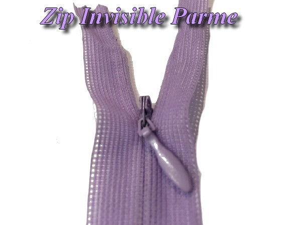Zip invisible En 22 Cm, Coloris Parme , Non-Séparable, Pour Jupes, Pantalons, Robes