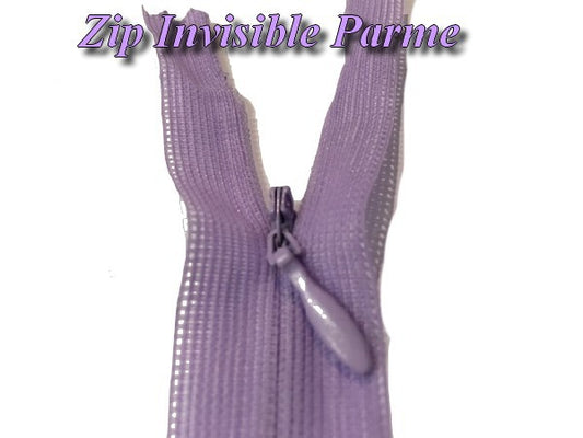 Zip invisible En 22 Cm, Coloris Parme , Non-Séparable, Pour Jupes, Pantalons, Robes
