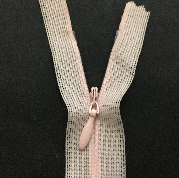 Zip invisible En 22 Cm, Coloris Rose , Non-Séparable, Pour Jupes, Pantalons, Robes