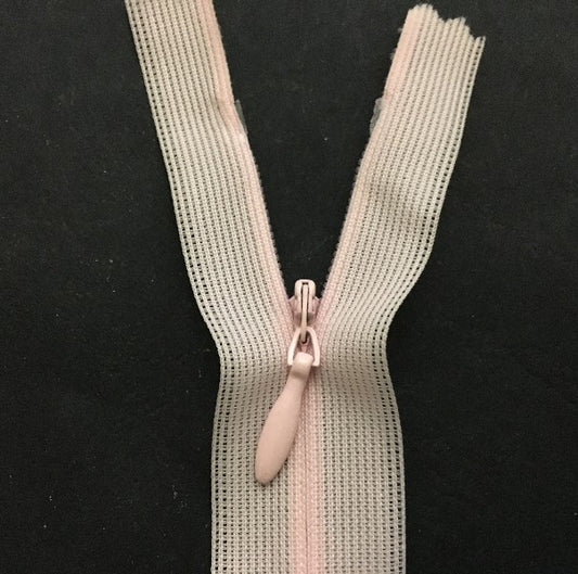 Zip invisible En 22 Cm, Coloris Rose , Non-Séparable, Pour Jupes, Pantalons, Robes