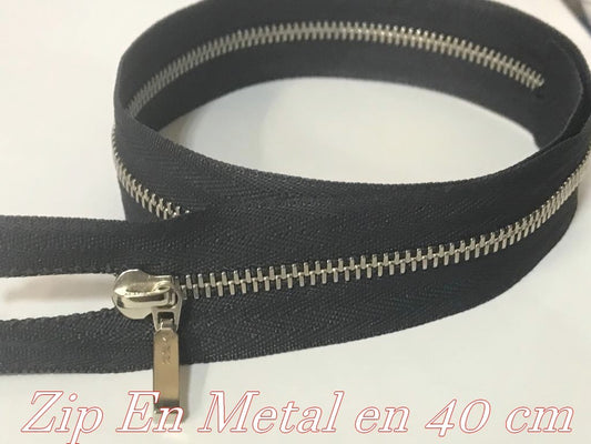 Zip Métal YKK élégante Fermeture A Glissière Métal Maille Fine argenté En 40 Cm belu marine
